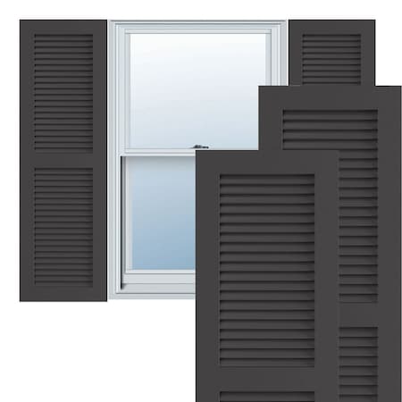 True Fit PVC, Two Equal Louver Shutters, Shadow Mountain, 15W X 77H